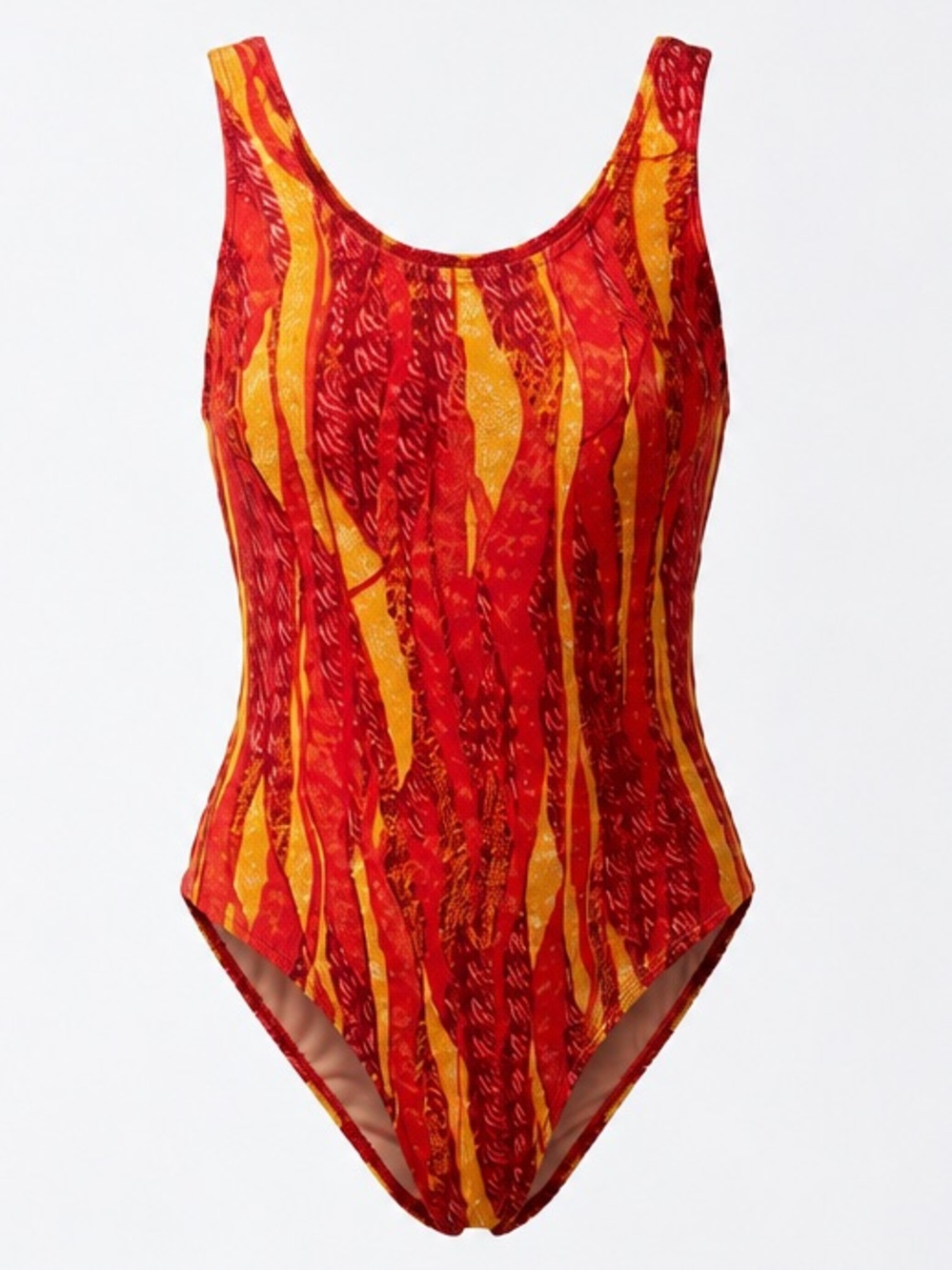 Vtg tan-thru bathing suit